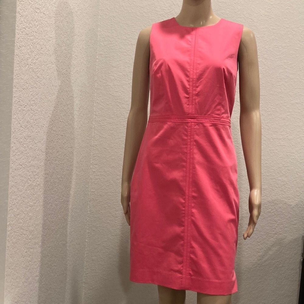 Nwt Ann Taylor Pink Sleeveless Shift Dress With Gold Tone Side Zipper